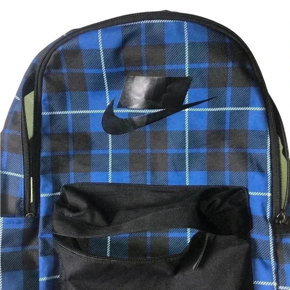 Nike Sportswear Heritage 2.0 Backpack Plaid Blue Black - Picture 2 of 6